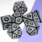 Carving in White Black DND Dice Set for Board Game