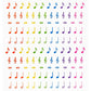 Music Note Stickers, Sticker Sheets (Rainbow, 18 Sheets, 3000 Pieces)