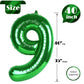 Green 9 Balloon, Number Balloons 40 Inch, 9Th Giant Birthday Decorations For Boys Girls,19Th 29Th Green Party Decorations Suppli
