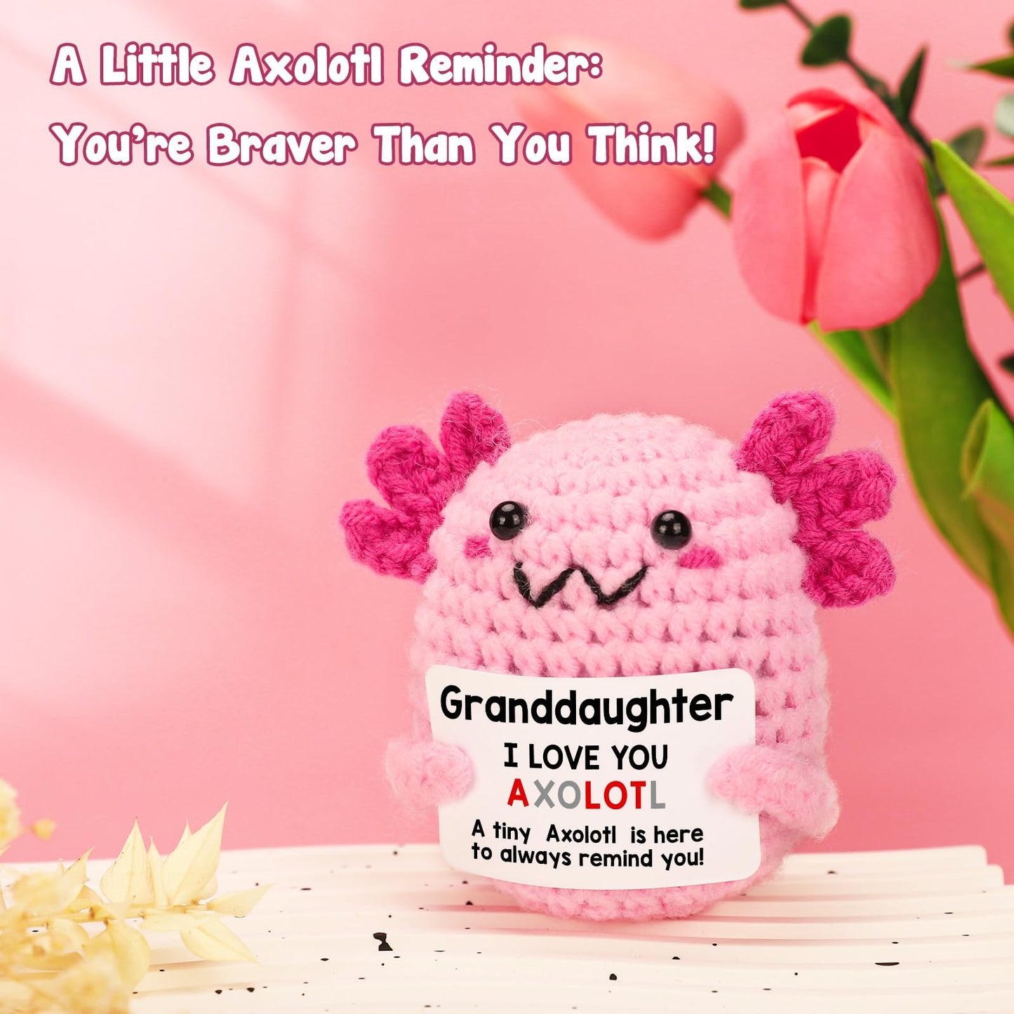Weyon Granddaughter Gifts From Grandma Grandpa Or Grandparents, Crochet Axolotl For Year Old Girl Teens Teenage, Best For Birthd