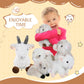 Hollowfly 5 Pcs Goat Plush Toys Gift Set 15.7 Large Mommy Goat Stuffed Animal White with 4 Cute Babies in Zippered Belly Nurturi