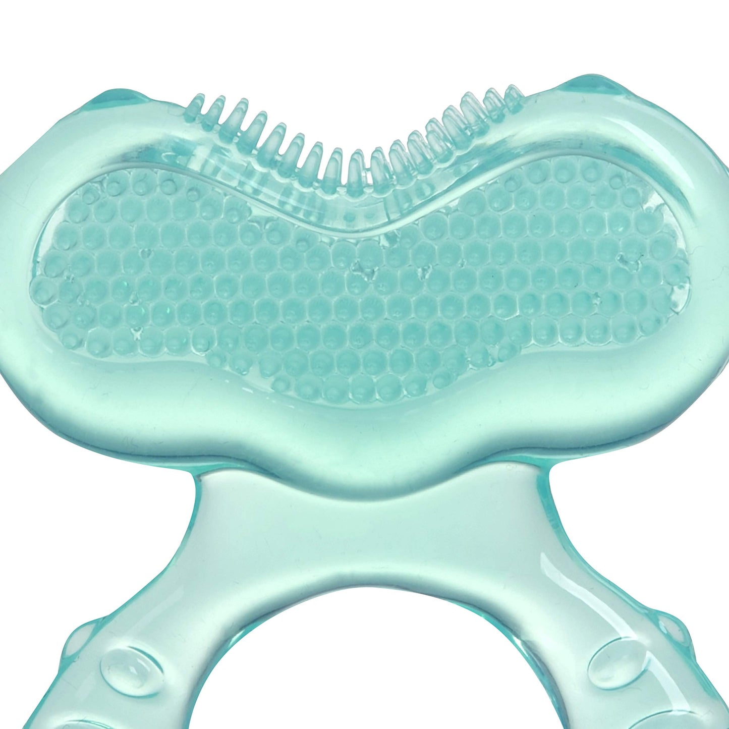 Nuby Silicone Teethe-Eez Teether With Bristles, Includes Hygienic Case, Aqua