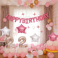 Canrevel Happy Birthday Banner 13Pcs 16 Inch Mylar Foil Letters With 12Pcs Star Balloons Birthday Party Decorations For Kids And