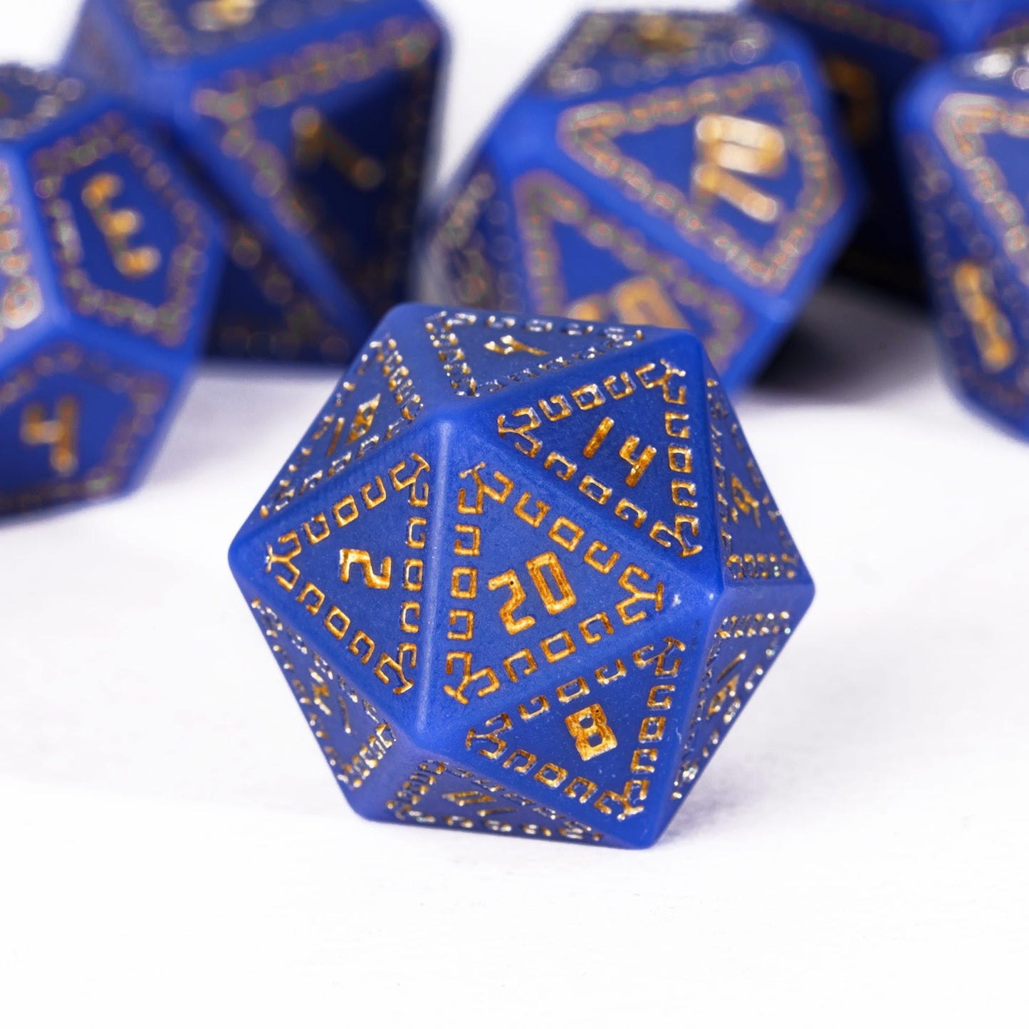 HDdais DND Dice Set, 7 Die Polyhedral Dice Set D&D for MTG Dungeons and Dragons Role Playing Game(Blue)