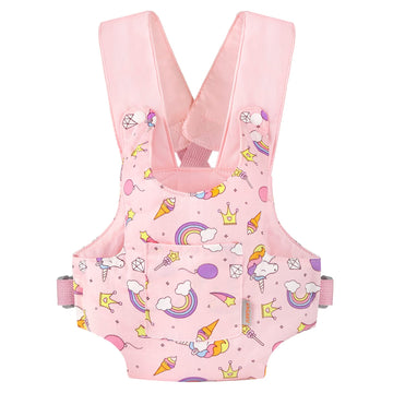 Gagaku Doll Carrier Doll Accessories Stuffed Animal Carrier With Adjustable Straps For Kids - Pink (Stars)