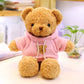 Aoriher 2 Pieces Valentine'S Day Stuffed Bears Animal Plush Gifts Prom 11.8 Inch Soft Bear Clothes Bear Plush For Newlyweds Mom