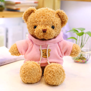 Aoriher 2 Pieces Valentine'S Day Stuffed Bears Animal Plush Gifts Prom 11.8 Inch Soft Bear Clothes Bear Plush For Newlyweds Mom