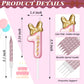 BBTO Number 1 Birthday Candle Pink Birthday Candle Girl with 10 Pieces Pink Candles Long Thin Cupcake Candles in Holders for Cak