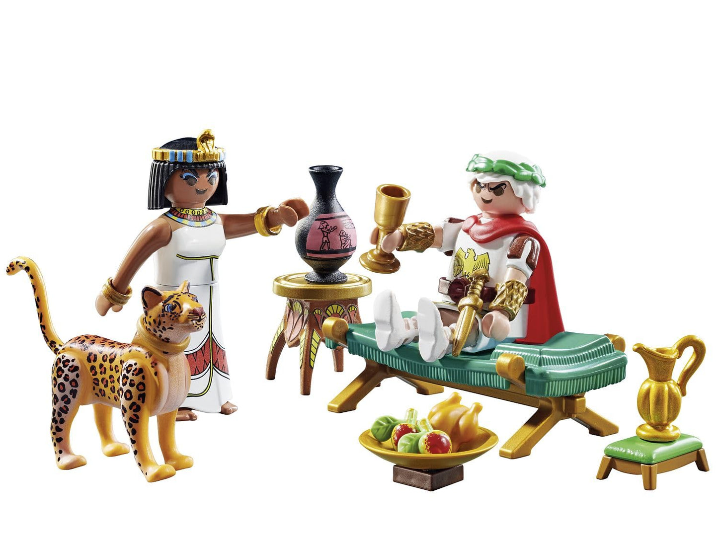 Playmobil 71270 Asterix: Caesar and Cleopatra - with Two Characters, A Leopard, A Long Chair for The Queen and Accessories - The