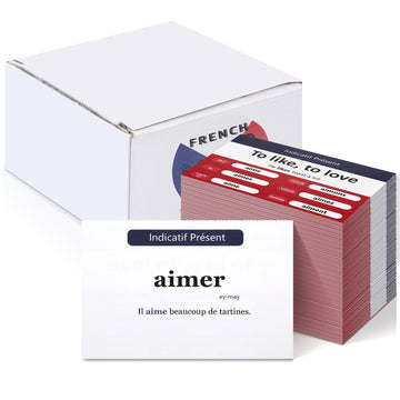 Resurhang 200 Pcs French Flashcards French Verb Conjugation Present Tense Flash Cards English French Flash Cards For Adults Kids