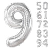 Silver 9 Balloon, Number Balloons 40 Inch, 9Th Giant Birthday Decorations For Boys Girls,19Th 29Th Silver Party Decorations Supp