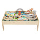 large online retailer Basics 120 Piece Wooden Train Set and Table-kids Gift for Age 3Y+  Multi  47.4 x 33.46 x 16.14 inches