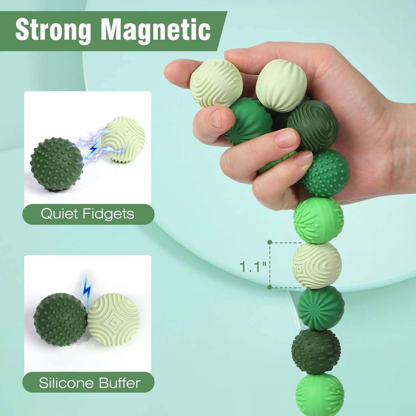 Aplist Silicone Magnetic Balls Fidgets For Adults Teens, Stress Anxiety Relief Sensory Toys For Autism Adhd, Large Texture Magne