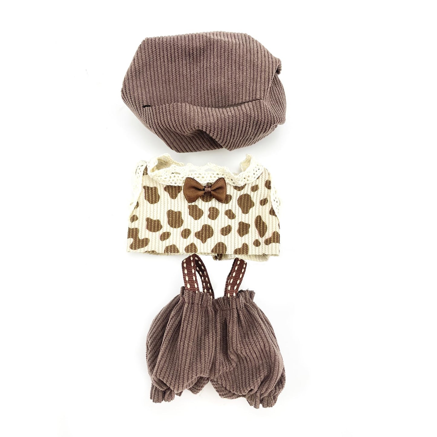 Clothes for Doll(NO Doll Included)  15/17cm Doll Clothes Set for Doll Outfit Accessories for Dolls(Brown Overalls)