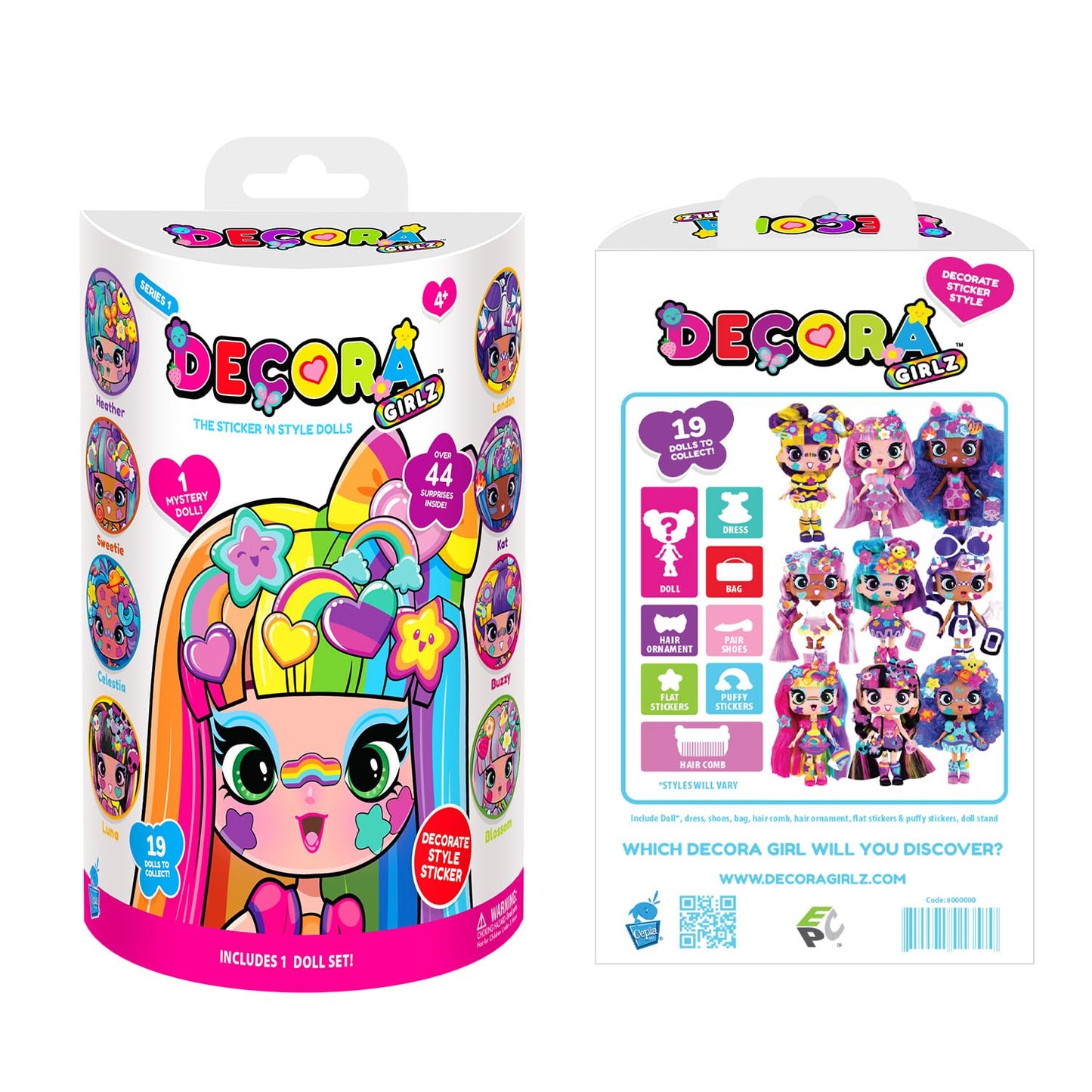 Decora Girlz 5'' Collectible Dolls, 8 Surprises To Unbox, Fun Fashions & Stickers, 9 To Collect