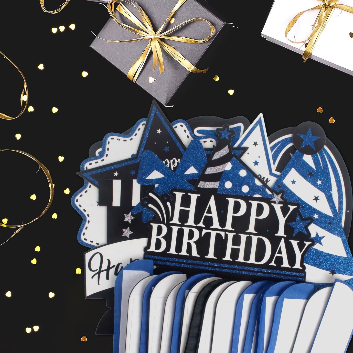 LASKYER Happy 18th Birthday Party Decorations, Glitter Shiny Honeycomb Table Centerpieces Eighteen Years Old Birthday Party Phot