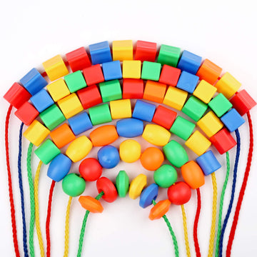 Bmtoys Lacing Beads For Kids - 70Pcs Threading Beads Occupational Therapy Toys For Kids Fine Motor Skills Developmental Activity Ot Toys
