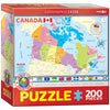 EuroGraphics 200 Piece Puzzle - Map of Canada, Multi-Color, Cardboard, Model 6200-0797