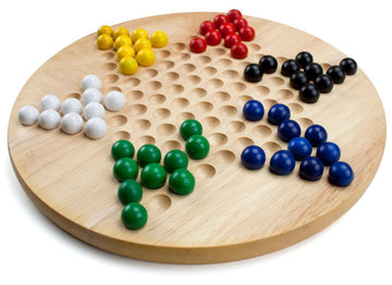 All Natural Wood Chinese Checkers With Wooden Marbles By Brybelly