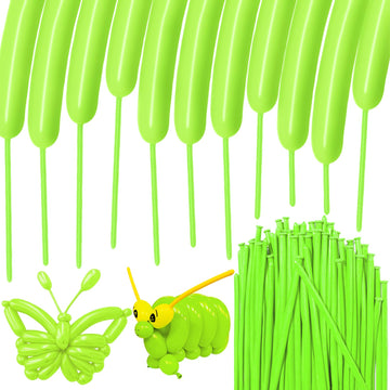 Hykjnbw Light Green Long Balloons For Balloon Animals, 260 Balloons Art Kit For Twisting, Skinny Modeling Balloons Supplies For