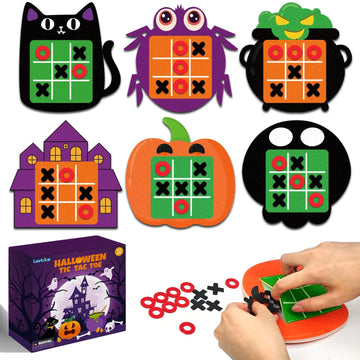 Leetous Halloween Tic Tac Toe Party Favors Games For Kids 6 Pack, Halloween Treats Non Candy Basket Goodie Bag Stuffer Fillers F