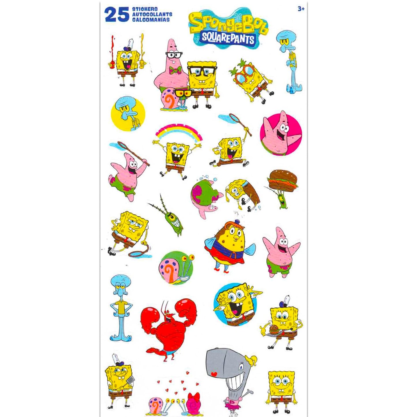 Spongebob Squarepants Stickers for Kids - Bundle Set with 100 Spongebob Stickers for Crafts, Party Favors, Scrapbooks, and More