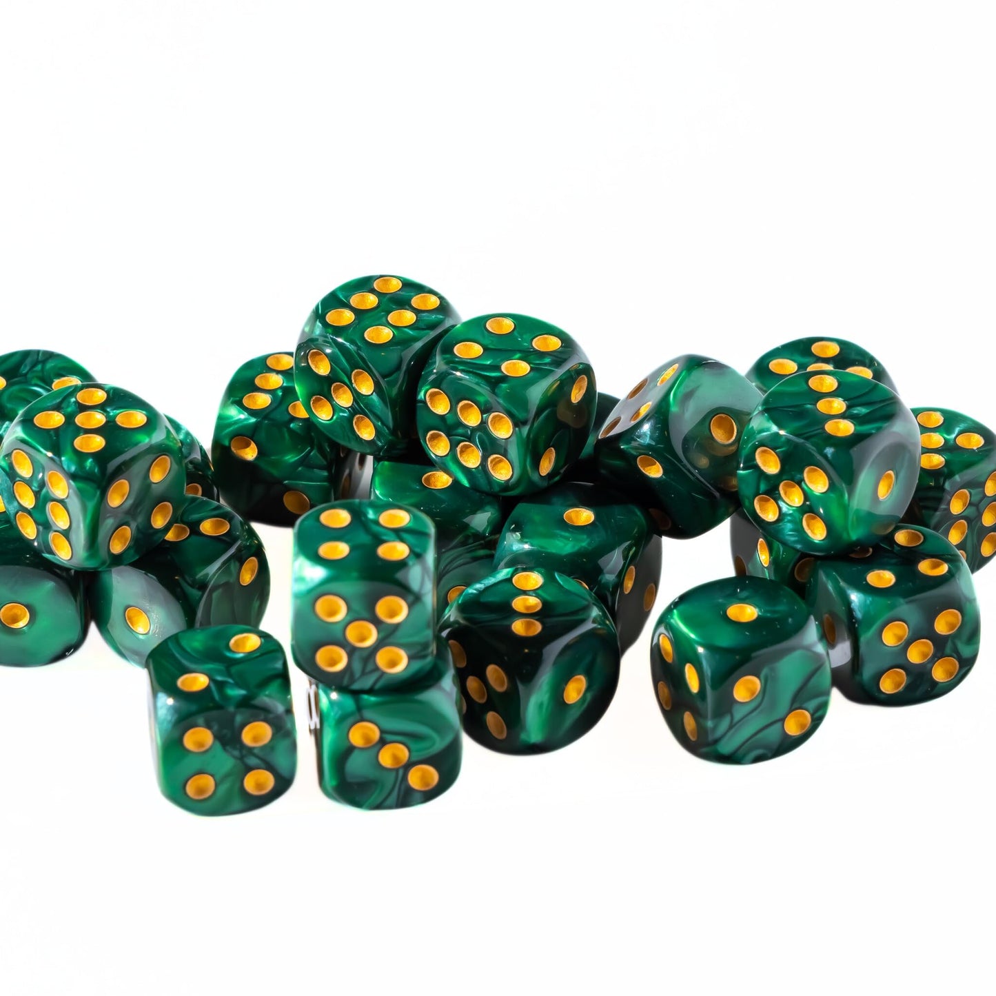 25 Count Pack Of 12Mm D6 Dice - Matching Collection Of 6 Sided Dice With Pips (Lush Fields)