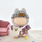 Clothes for 17cm Doll (NO Doll)  Handcrafted Crochet Outfits for 17cm Dolls with Accessories Boy and Girl 5-Piece Clothes Set  Cute Stylish Clothing with hat and Bag for Dolls Dress up (Purple)
