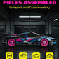 Sosuy Building Block Race Car Set, 513 Pcs DIY Model Kit, Cyberpunk Color, 14x25x7.5 cm, Pull-Back Toy for Kids 6+