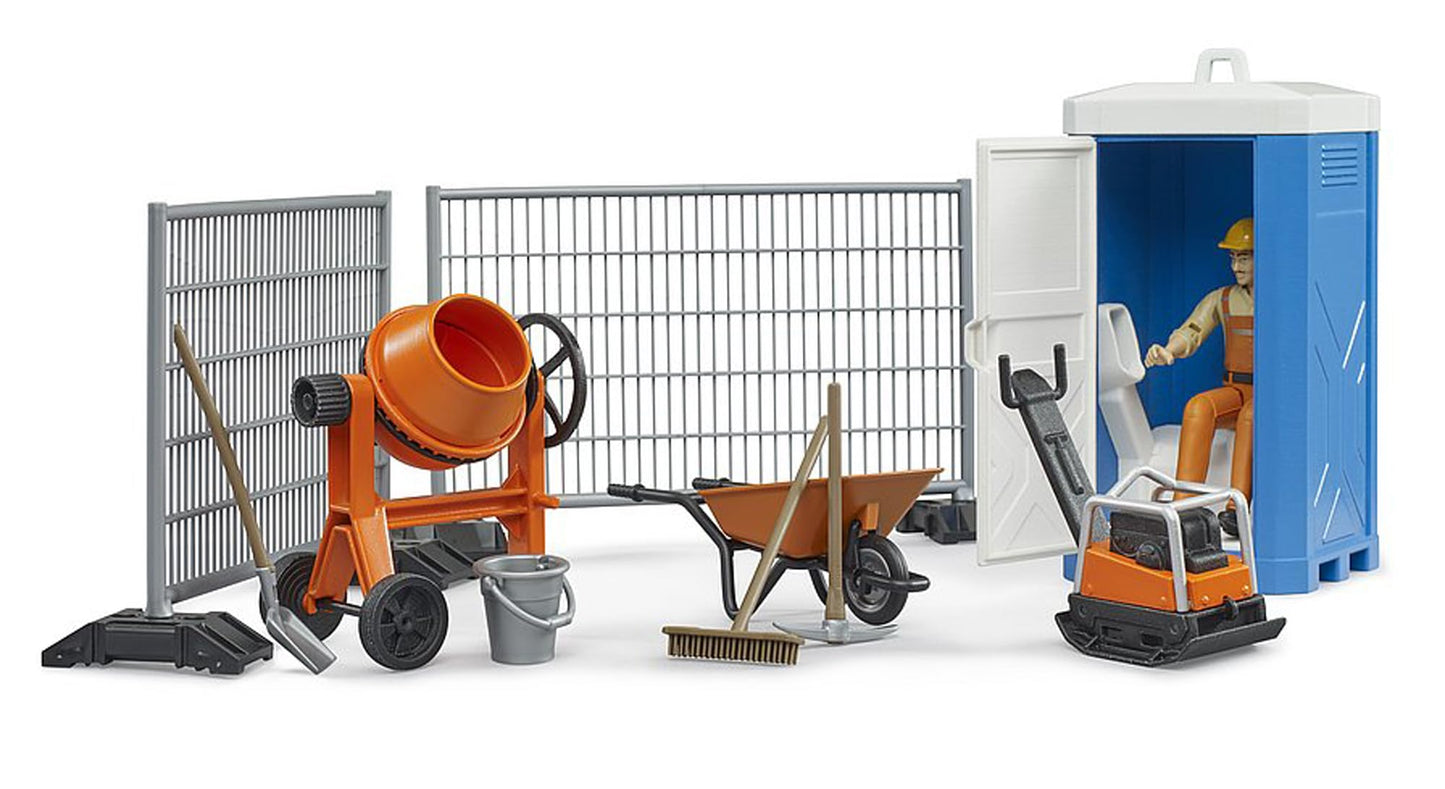 Bruder Bworld 62008 Construction Set: Mixer, Railings, Figure, Accessories