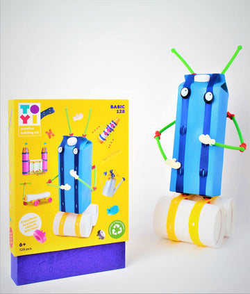 Open-Ended Educational Construction Arts And Crafts Building Toy Kit Diy Imaginative Recycling Toy-Making Kit For Kids Of All Ages Master 128 Pcs Set