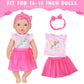Ecore Fun 15 Pcs Baby Doll Diaper Bag with Clothes and Accessories  Includes 16 Inch Girl Doll Clothes  Bottles  Pacifier  Bib  Diaper