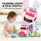 LASCOTON 5-in-1 Carrier Truck for Toddler Girl, Friction Power Toy Cars, Light & Sound, Pink, Ideal for Ages 1-3, Great Birthday Gift