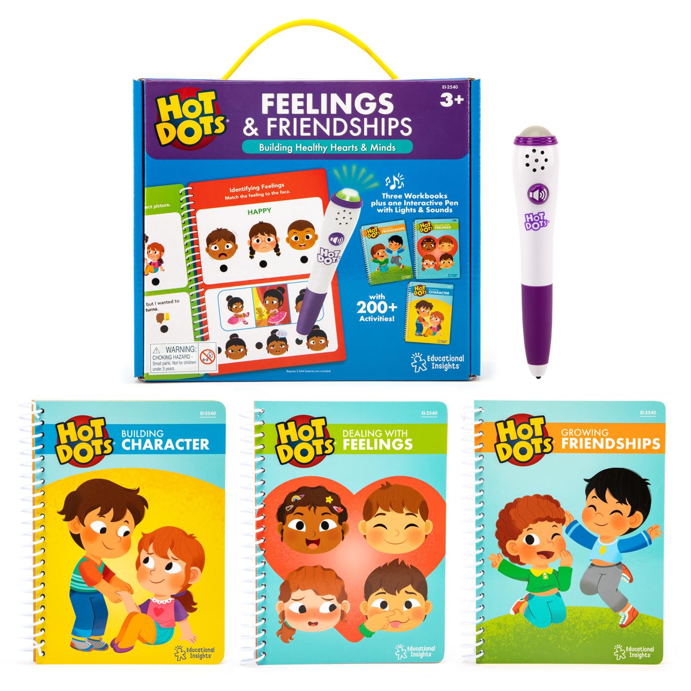 Educational Insights Hot Dots Feelings & Friendships Social Emotional Learning Workbooks, Gift For Kids Ages 3+