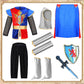 G.C Kids Knight Costume Toddler Boy Dress Up Clothes Medieval Costumes With Cape Toys Accessories Halloween Cosplay Gifts