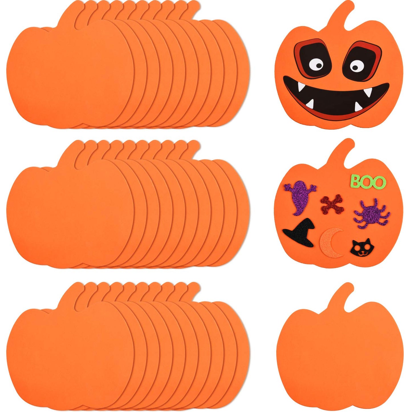 Outus 30 Pieces Foam Halloween Pumpkins Foam Pumpkin Shapes Halloween Craft Kit