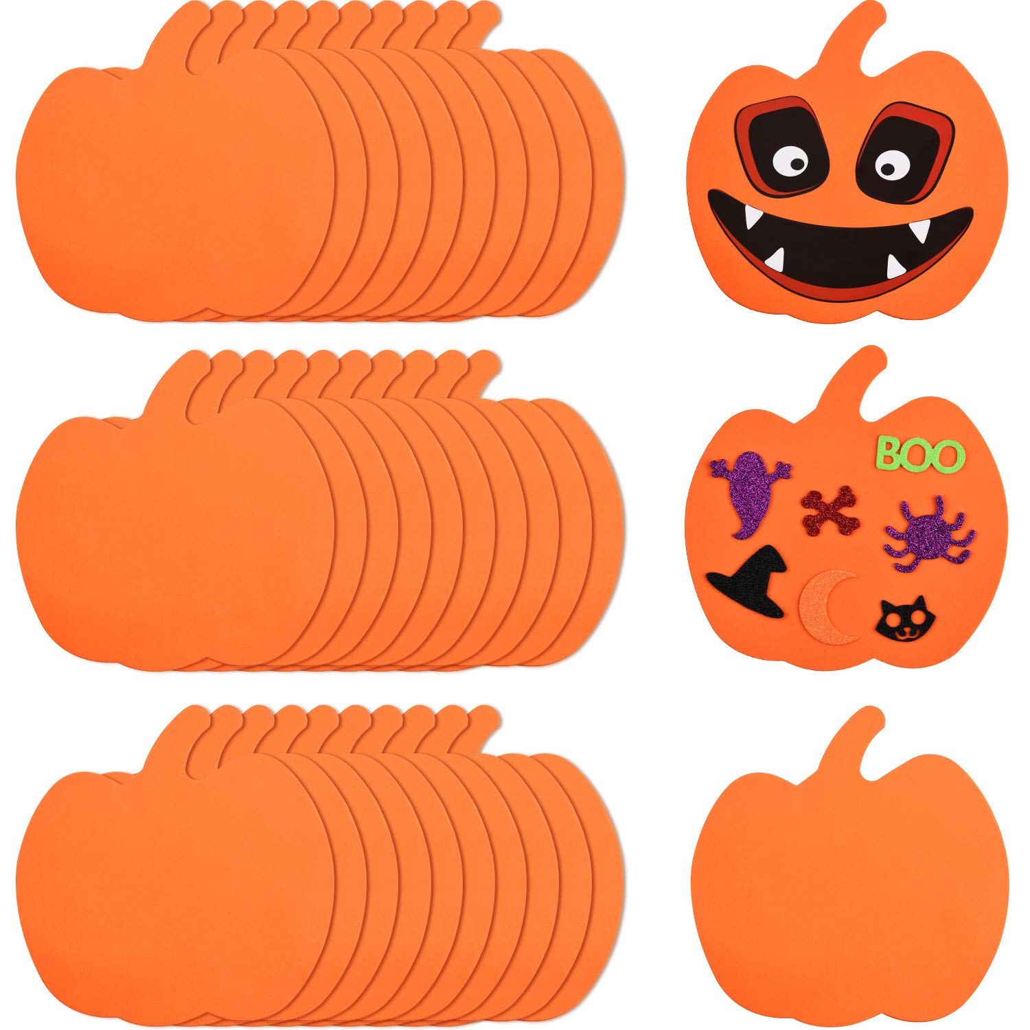 Outus 30 Pieces Foam Halloween Pumpkins Foam Pumpkin Shapes Halloween Craft Kit
