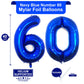 40 Inch Navy Blue 60 Number Balloons Giant Jumbo Huge 60 Foil Mylar Helium Number Digital Balloons Dark Blue Birthday Mylar Digi
