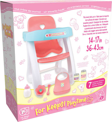 Jc Toys - For Keeps Playtime! | Baby Doll High Chair | Fits Dolls Up To 17'' | Sturdy High Chair And Play Accessories | Ages 2+,
