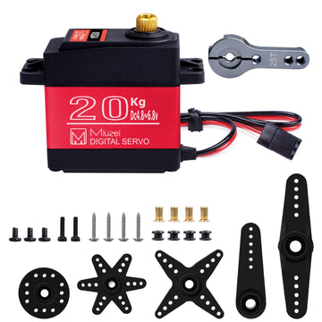 Miuzei 20KG High Torque RC Servo Motor, Metal Gear, Waterproof, DS3218, 270° Control Angle for R/C Models, DIY Cars, Robots