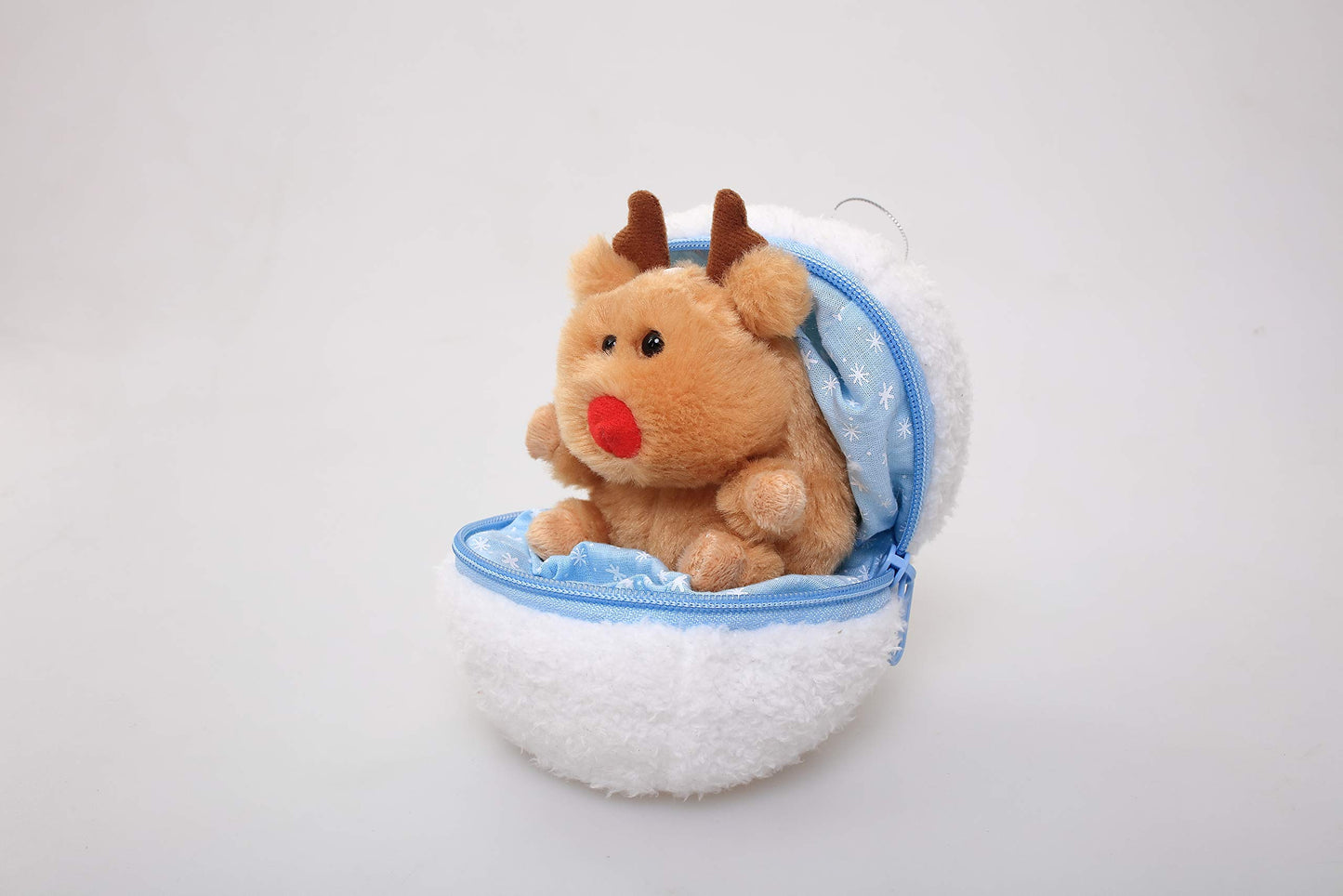 Plushland Snowball Stuffed Zip Up Animal - Reindeer - Cute Plush Animals Assortment - Wonderful Soft Toy For Families And Friend