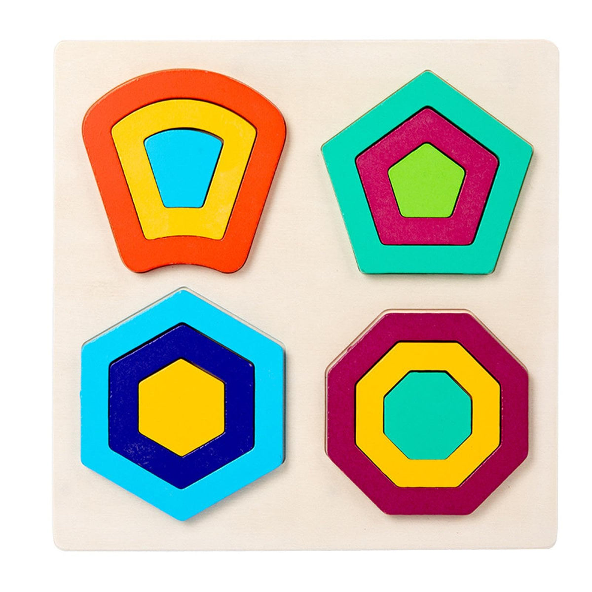 Ujeavette Montessori Toy Wooden Shape Peg Puzzles Kids Valentines Gifts For 3 4 5 Kids Style C