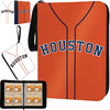 KivolFun Baseball Card Binder, 400 Pocket, Houston Orange, 3 Ring Storage Organizer for Kids