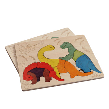 Jurassic Wooden Puzzle | 15 Pieces Jigsaw Puzzle | Dinosaurs For Kids 3 Years And Above