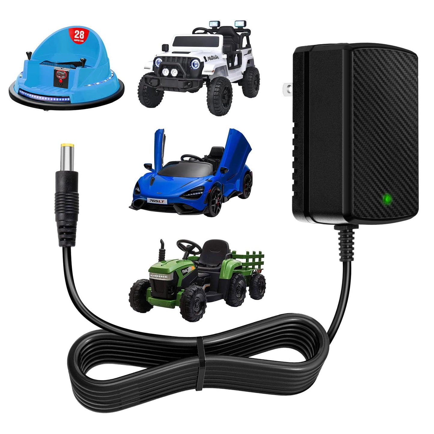 12V Charger for Kids Ride On Car Toys 12 Volt Battery Charger Best Choice Products for Wrangler SUV Kid Trax Dynacraft Toy Car M