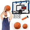 HYES 24 x 16 Large Basketball Hoop Indoor for Adults, Over The Door Basketball Hoop with Sturdy Backboard, Big Basketball Toys G