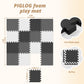 16 Tiles Baby Play Mat for Floor  EVA Foam Baby Floor Play Mat with 0.6 Inch Thick Interlocking Foam Tiles  Foam Floor Tiles for Baby  Toddlers and Kids (Gray-White- Black  16PCS)