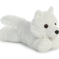 Aurora Adorable Mini Flopsie White Wolf Stuffed Animal - Playful Ease - Timeless Companions - White 8 Inches