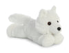 Aurora Adorable Mini Flopsie White Wolf Stuffed Animal - Playful Ease - Timeless Companions - White 8 Inches