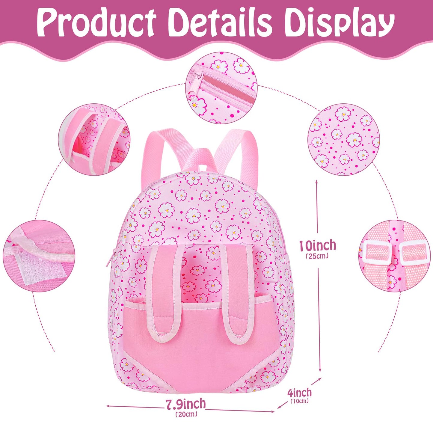 Uzidbto 12 Inch Baby Dolls With Backpack Carrier Can Store Doll Clothes And Accessories,12'' Reborn Baby Doll Set In Gift Box Wi